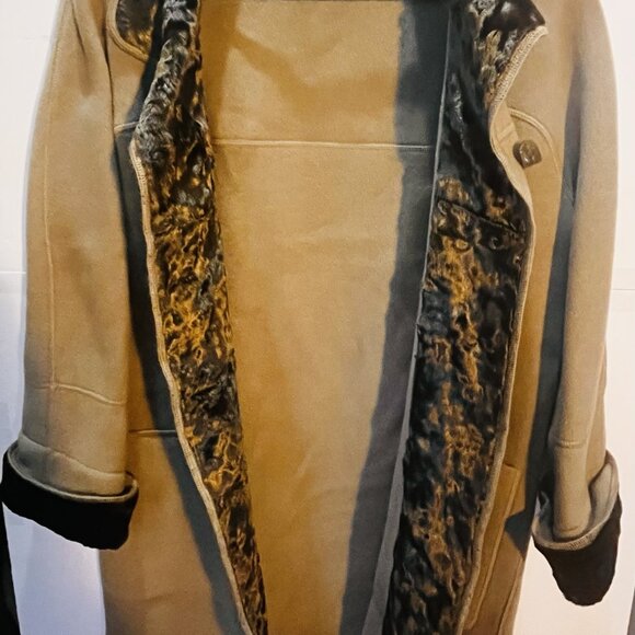 Vintage Devernois Wool Blend Coat w/ Faux Fur Collar – Taupe – Made in France - Picture 3 of 8